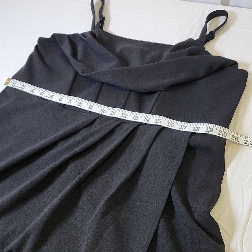 Torrid Black Tulip Hem Bustier Midi Dress Crepe Size 16 Draped Neckline NWT - Picture 8 of 9